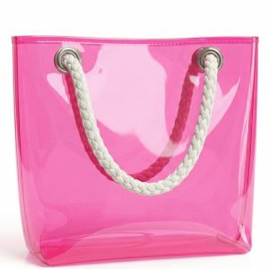 Neon Şeffaf PVC Plaj & Günlük Tote Çanta 20Litre Hacim – Halat Saplı Modern Tasarım