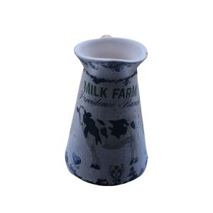 El Yapımı Seramik Sürahi - Milk Farm Temalı İçi Sırlı 2 L