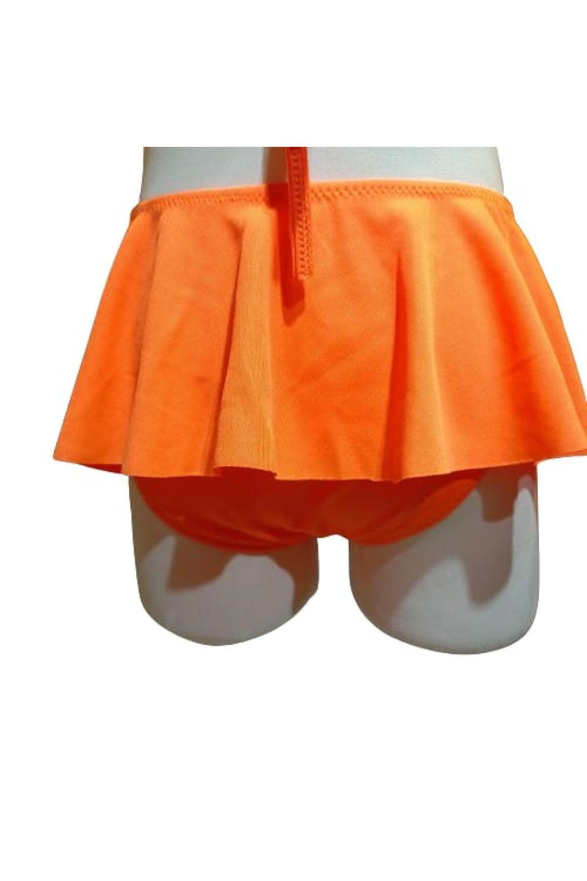 1-14 Yaş Kız Çocuk Turuncu Bikini - Görsel 5