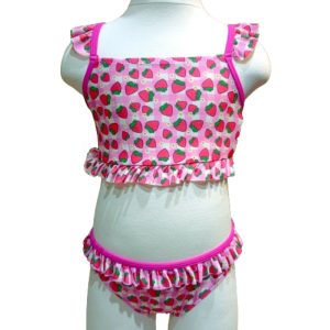Kız Çocuk Bikini Çilek Desenli