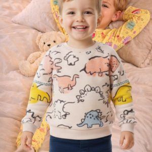 4-9 Yaş Erkek Çocuk Sweat Shirt Taş Devri Baskılı