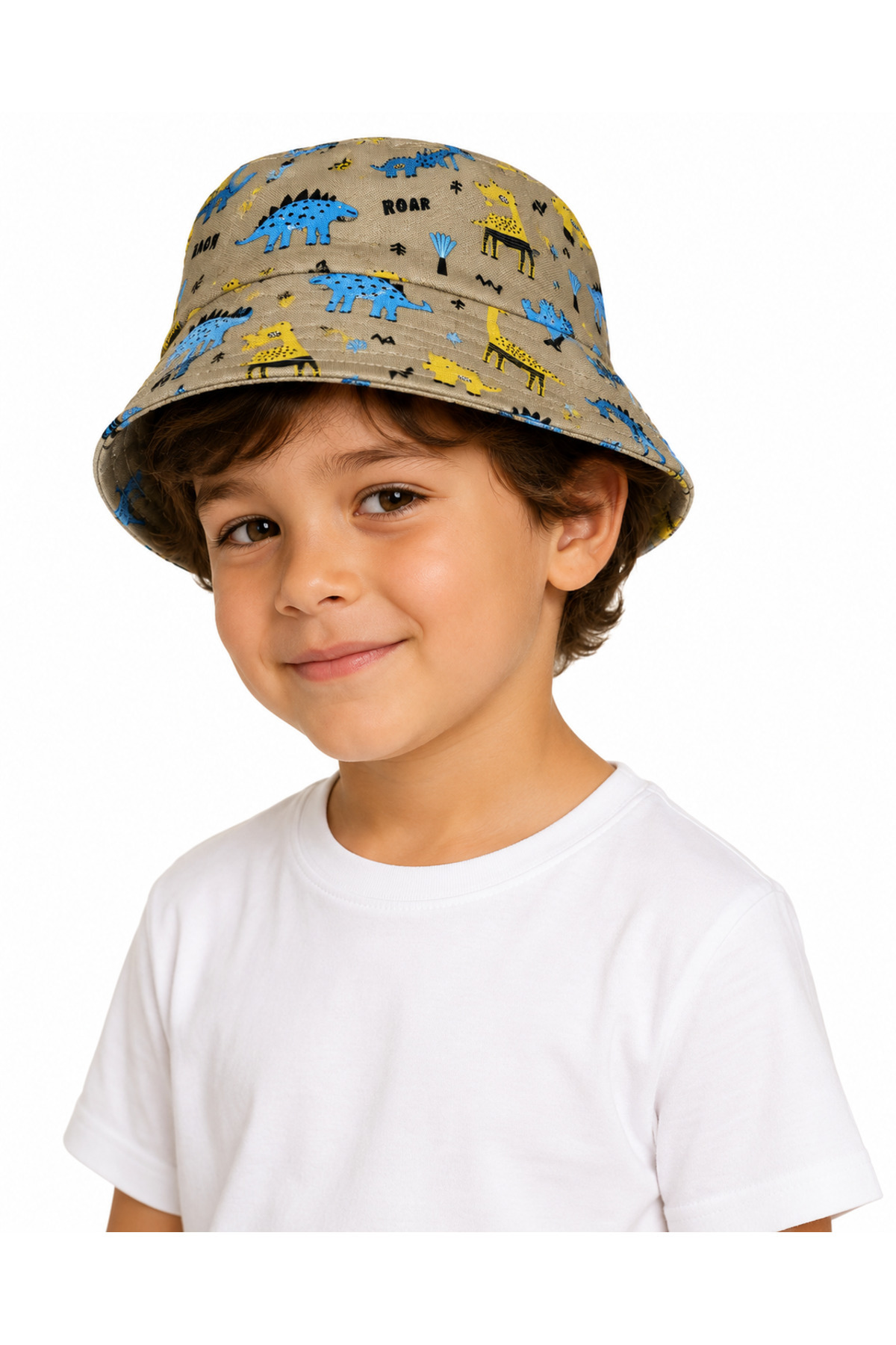 Erkek Çocuk Dinozor Desenli Bucket / Balıkçı Kova Şapka 4-8 Yaş - Görsel 5