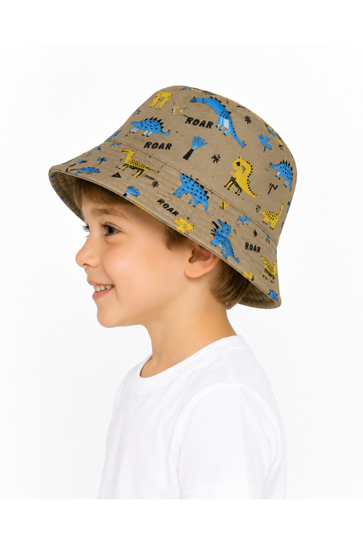 Erkek Çocuk Dinozor Desenli Bucket / Balıkçı Kova Şapka 4-8 Yaş - Görsel 6