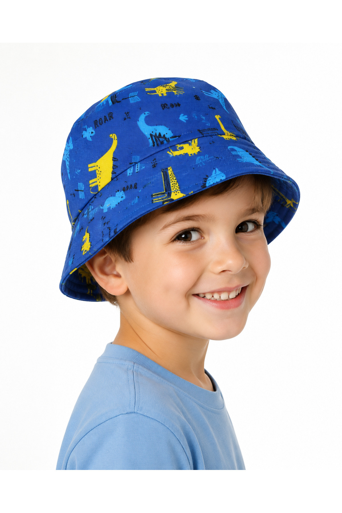 Erkek Çocuk Dinozor Desenli Bucket / Balıkçı Kova Şapka 4-8 Yaş - Görsel 16