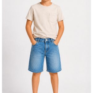 Erkek Çocuk Kot Şort First Jean Pamuklu Denim Yumuşak Kumaş