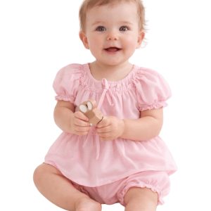 Kız Çocuk Alt-Üst Takım – Pötikareli Pembe Bebe Model %100 Pamuk